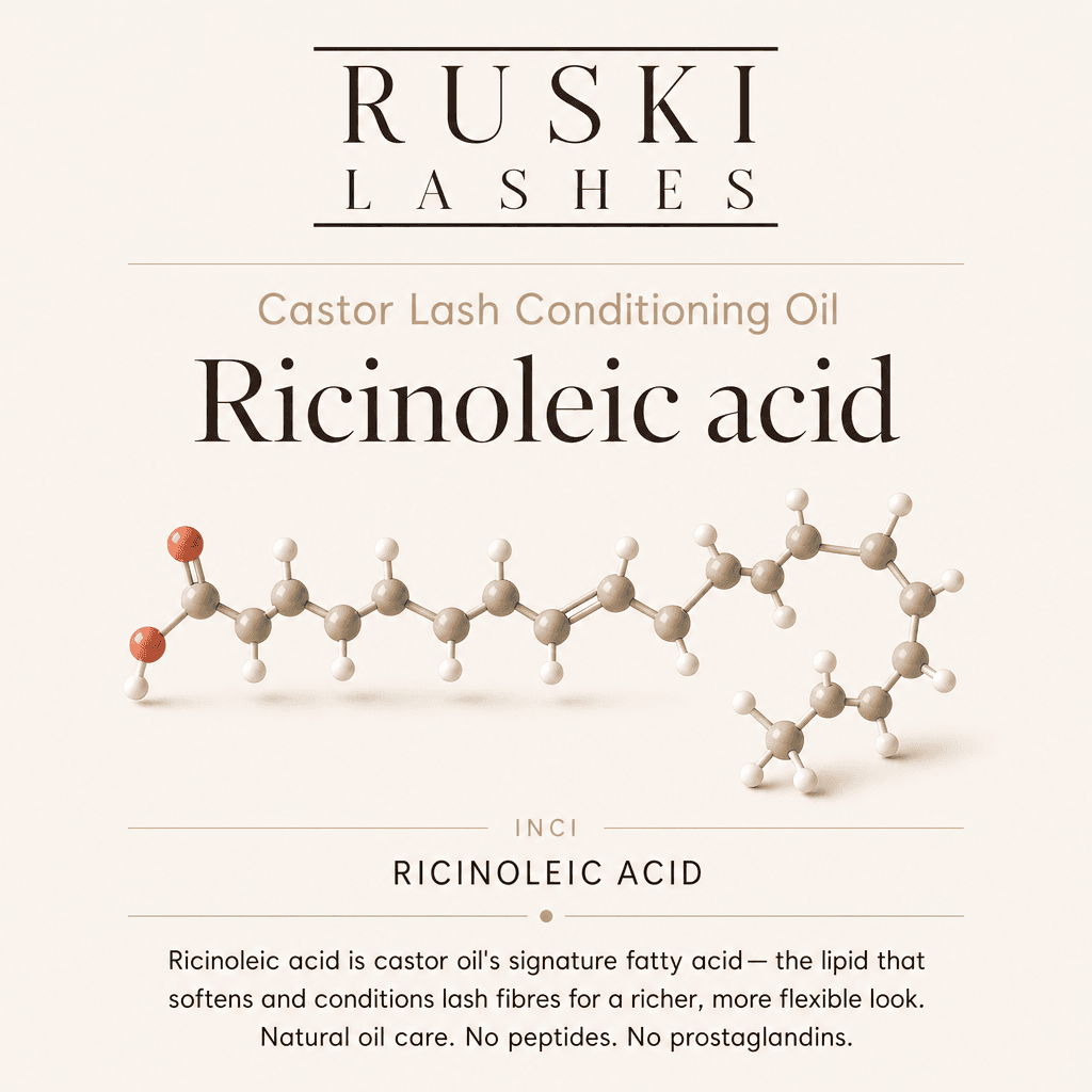 Castor Lash Conditioning Oil science card featuring Ricinoleic acid
