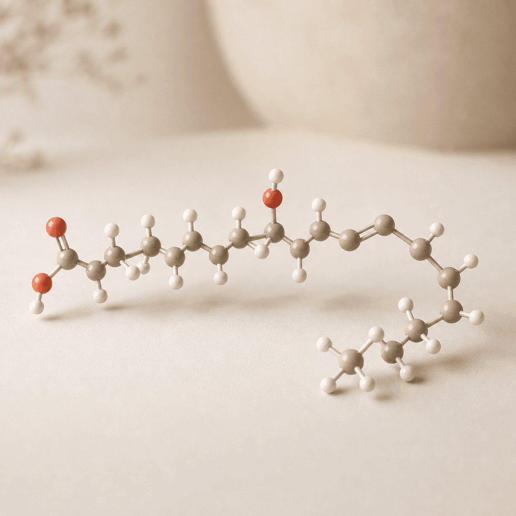 Ball-and-stick structure of Ricinoleic acid